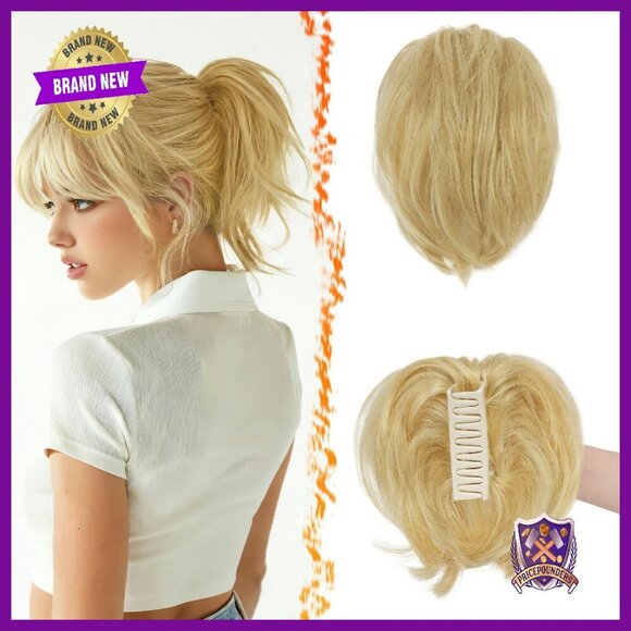 Real Human Hair Claw Clip Ponytail Extension 8 Inch Bendable Wires main image 6